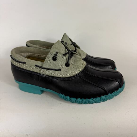 L.L. Bean Duck Boots Kids 6 Blue Lace-Up Suede Round Toe Waterproof Classic - Picture 2 of 10